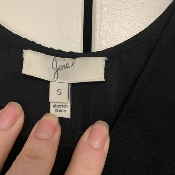 ❤️Joie Silk Blouse Black Cream Stripe Small - Picture 4 of 4